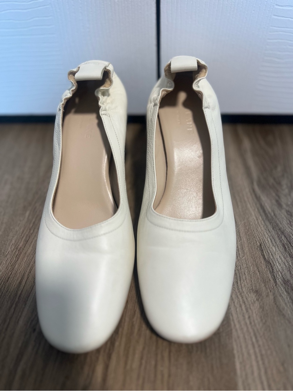 Everlane "The Day Heel" Off-White/Cream Ballet-Inspired Heels